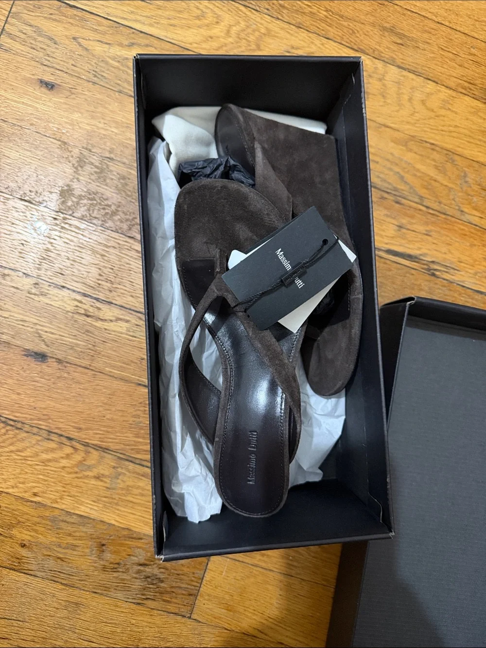 Massimo Dutti dark brown Wedge Thong Sandals in Dark Brown - Women